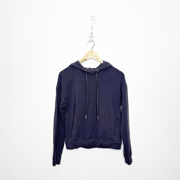 Lululemon Twisted and Tucked Hoodie Dark Shadow Blue modal french terry womens 6 - Picture 1 of 4